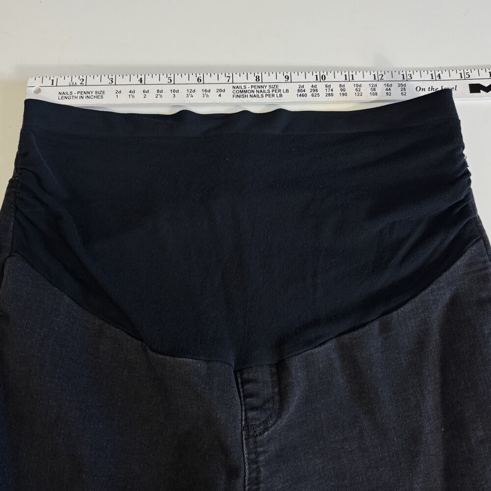 Maternity Black Cropped Ankle Jeans with Over-Belly Panel - Picture 8 of 10